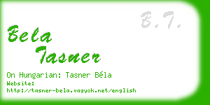 bela tasner business card